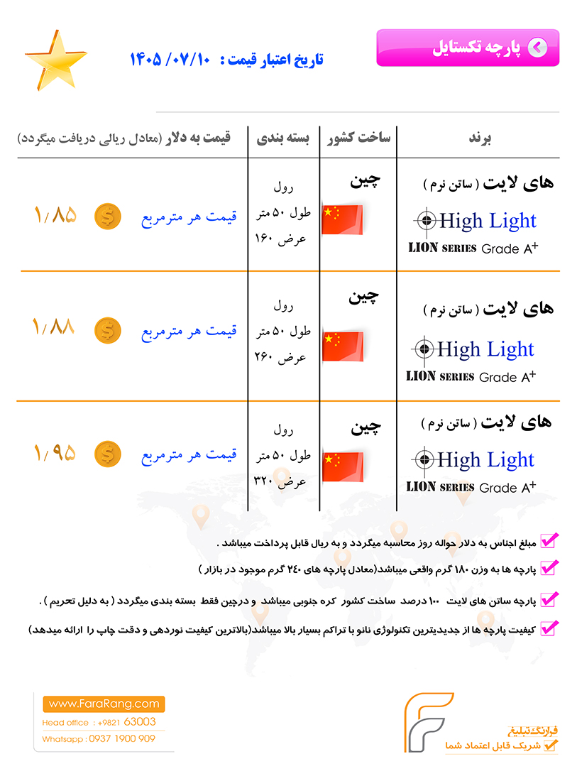 قیمت پارچه تکستایل